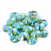 Peridot Shimmer Rivoli Shape High Quality Glass Sew-on Rhinestones WholesaleRhinestone